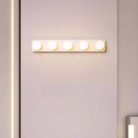 Modern Rectangular LED White Ball Wall Light Bar Image - 2