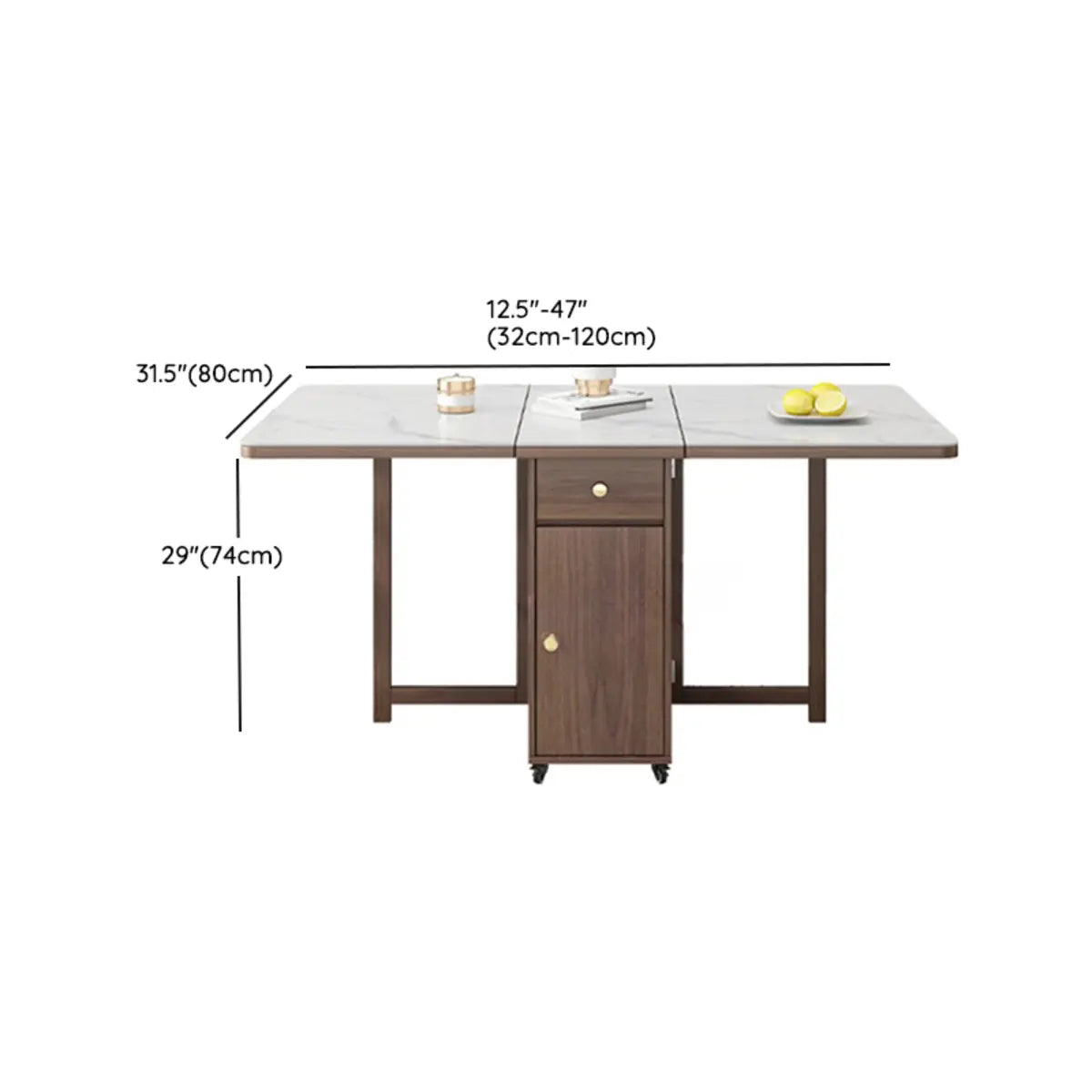 Modern Rectangular Marble Dining Table White Extendable 