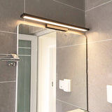 Modern Rectangular Metal Bathroom Black Vanity Light Image - 4