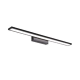 Modern Rectangular Metal Bathroom Black Vanity Light Image - 5