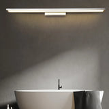 Modern Rectangular Metal Bathroom Black Vanity Light Image - 9