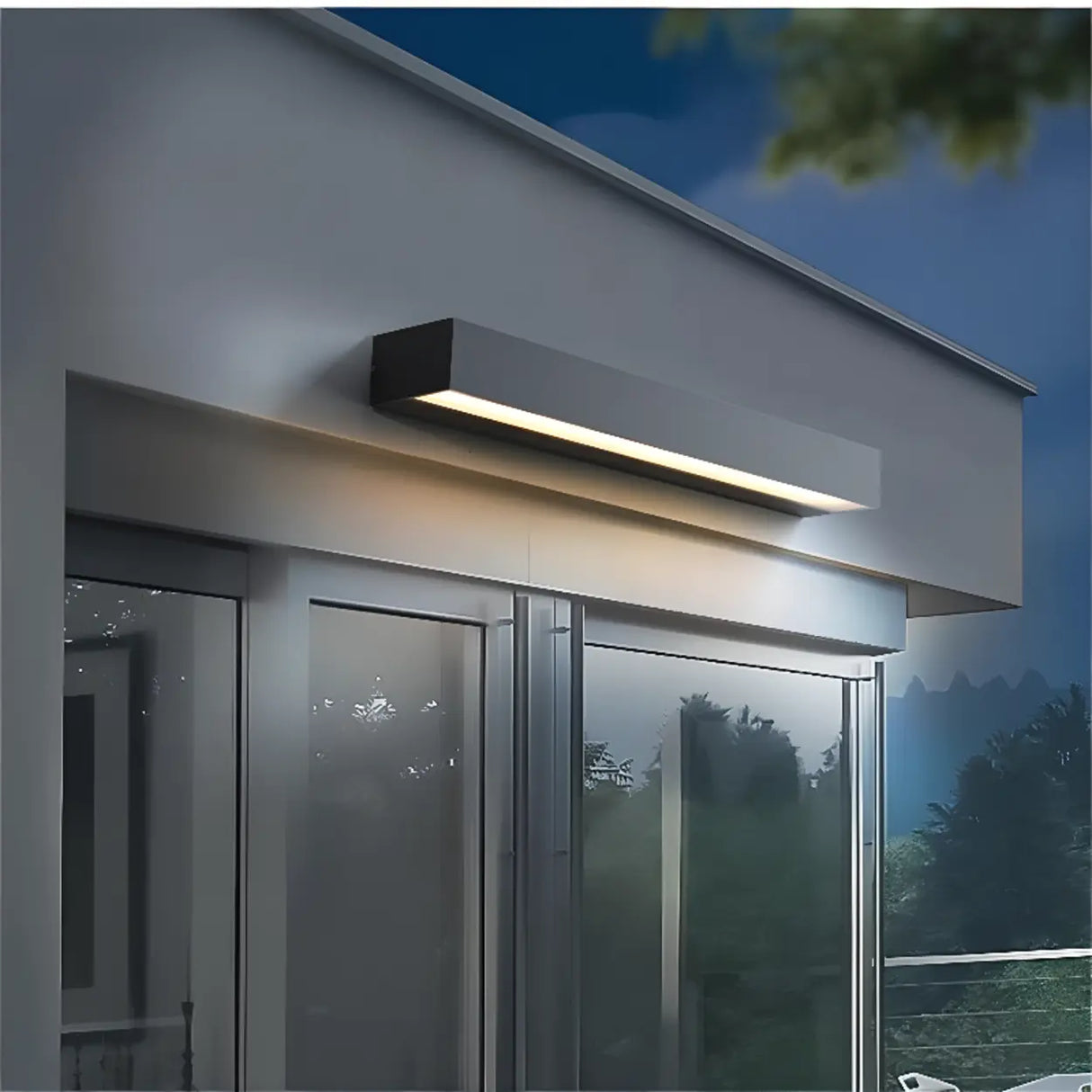 Modern Rectangular Metal Black Outdoor Wall Lights Image - 2