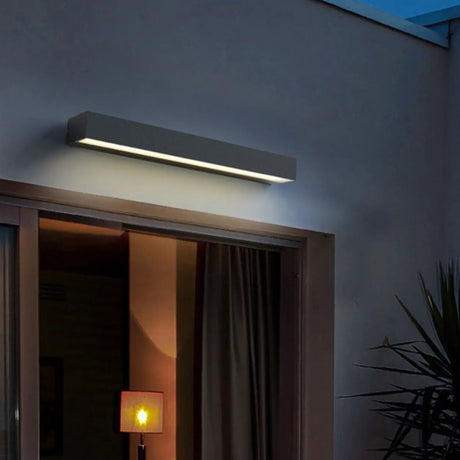 Modern Rectangular Metal Black Outdoor Wall Lights Image - 4