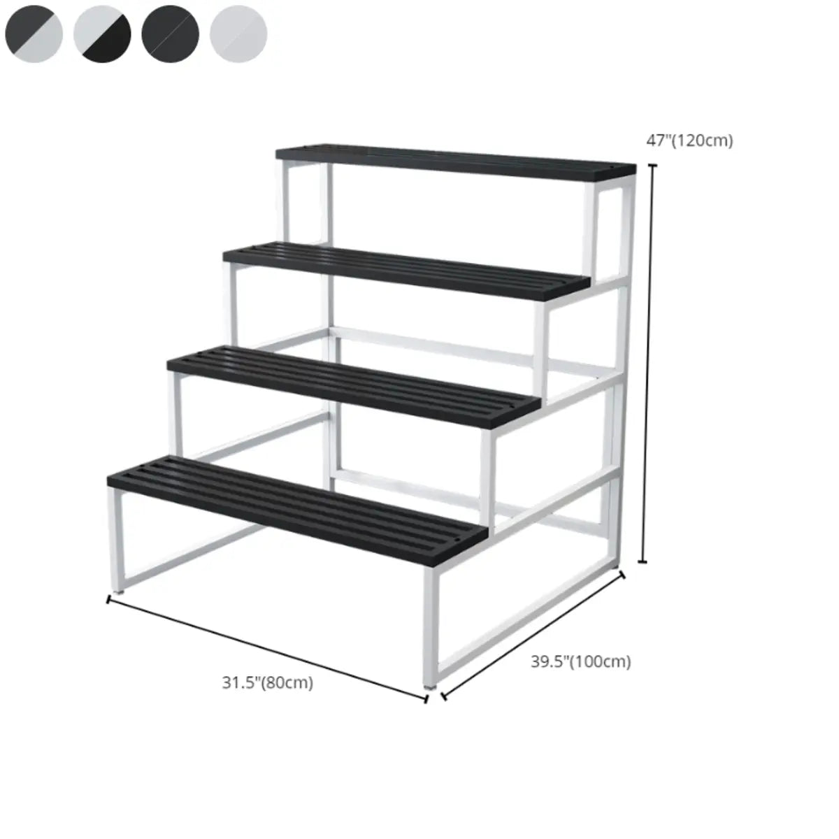 Modern Rectangular Metal Crate Large Plant Stand Black 