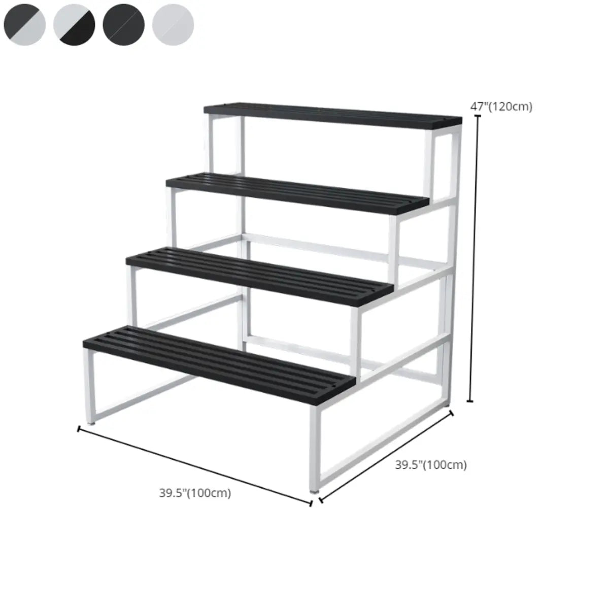 Modern Rectangular Metal Crate Large Plant Stand Black Image - 13