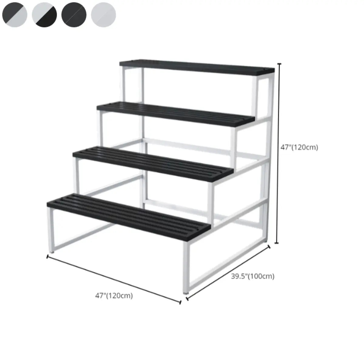 Modern Rectangular Metal Crate Large Plant Stand Black Image - 14