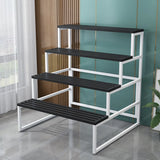 Modern Rectangular Metal Crate Large Plant Stand Black Image - 4