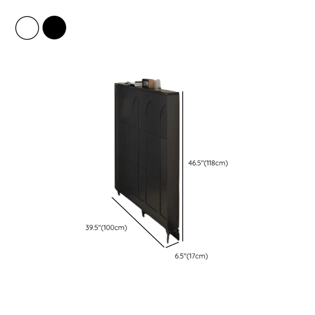 Modern Rectangular Metal Entryway Black Large Shoe Cabinet Image - 39