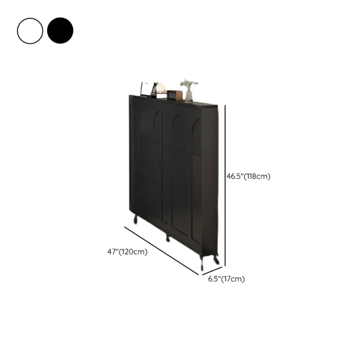 Modern Rectangular Metal Entryway Black Large Shoe Cabinet Image - 40