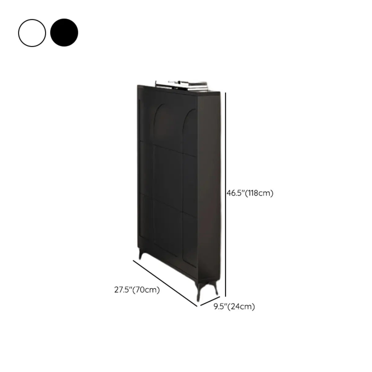 Modern Rectangular Metal Entryway Black Large Shoe Cabinet Image - 43