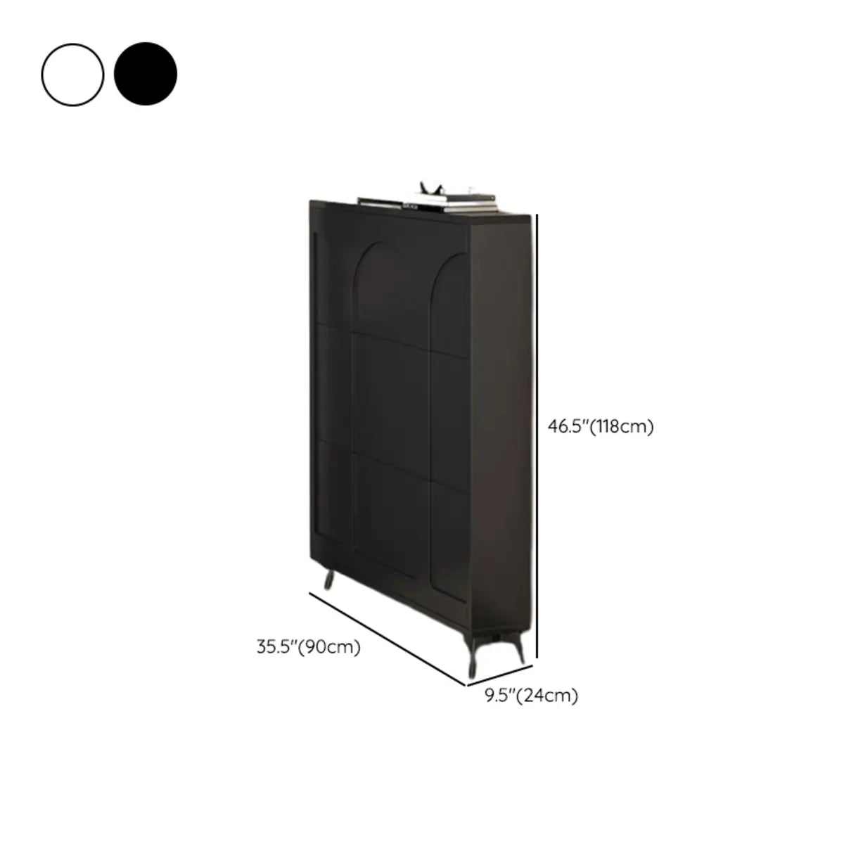 Modern Rectangular Metal Entryway Black Large Shoe Cabinet Image - 45