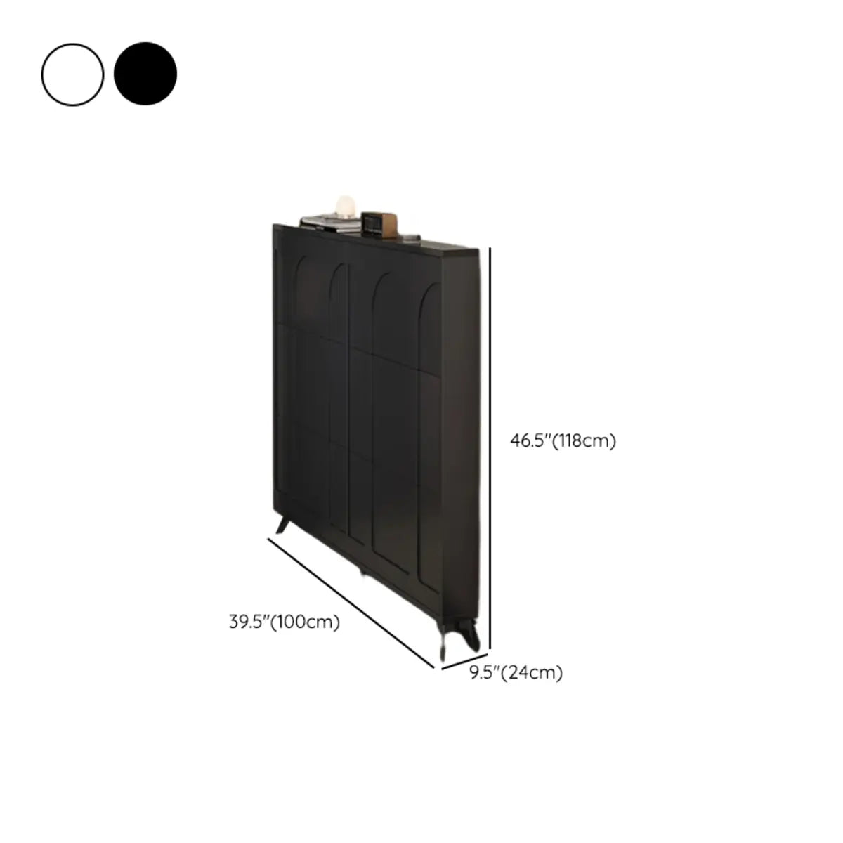 Modern Rectangular Metal Entryway Black Large Shoe Cabinet Image - 46