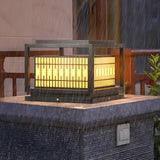 Modern Rectangular Metal Lantern Outdoor Pillar Light Image - 16