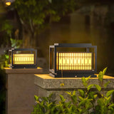 Modern Rectangular Metal Lantern Outdoor Pillar Light Image - 17