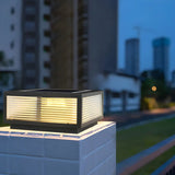 Modern Rectangular Metal Outdoor Garden Post Light Image - 12