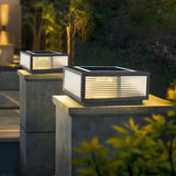 Modern Rectangular Metal Outdoor Garden Post Light Image - 13