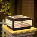 Modern Rectangular Metal Outdoor Garden Post Light Image - 3