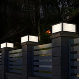 Modern Rectangular Outdoor Glass Solar LED Post Light Image - 17