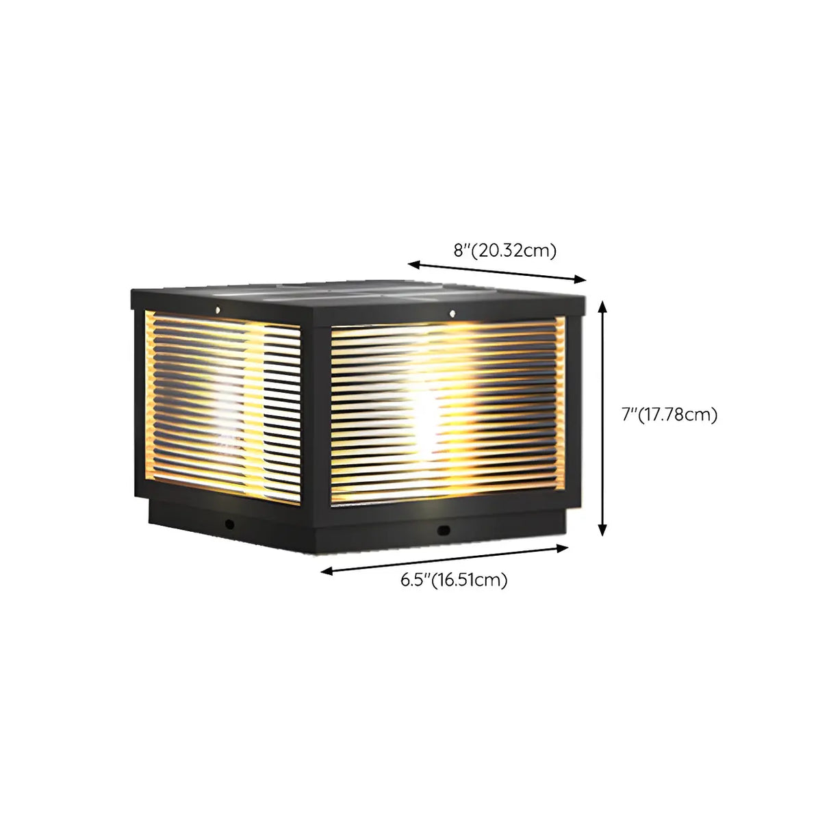 Modern Rectangular Outdoor Glass Solar LED Post Light 