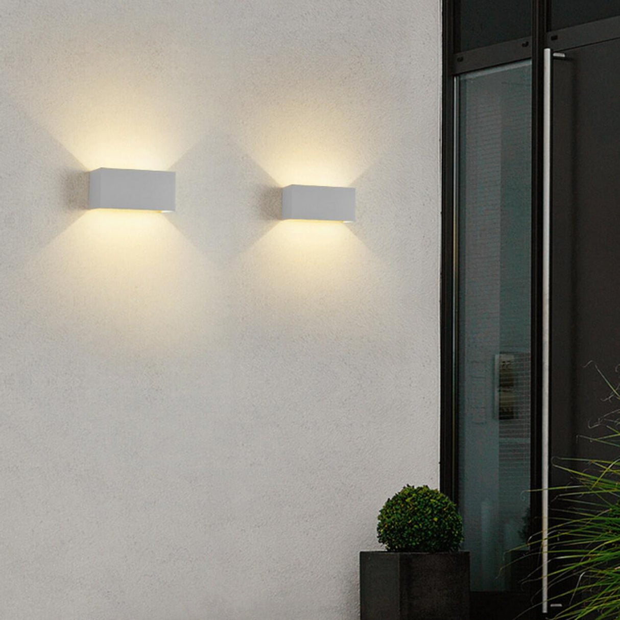 Modern Rectangular Outdoor Up Down Wall Light Image - 2