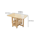 Modern Rectangular Pine Kitchen Dining Table Collapsible #size