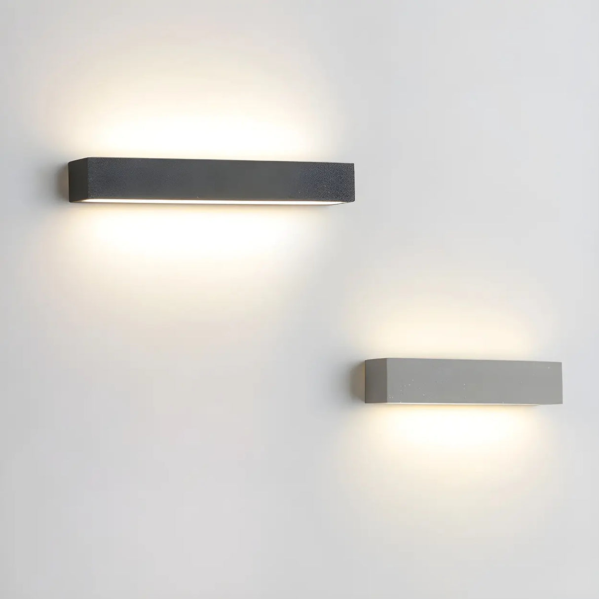 Modern Rectangular Stone Exterior Up Down Wall Light Image - 4