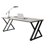 Modern Rectangular Stone Top Metal Sled Gaming Desk Image - 5