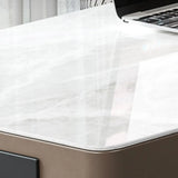 Modern Rectangular Storage Drawers Stone Computer Desk Image - 9