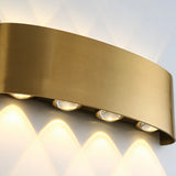 Modern Rectangular Wall Light Outdoor Gold 2 Lights Image - 13