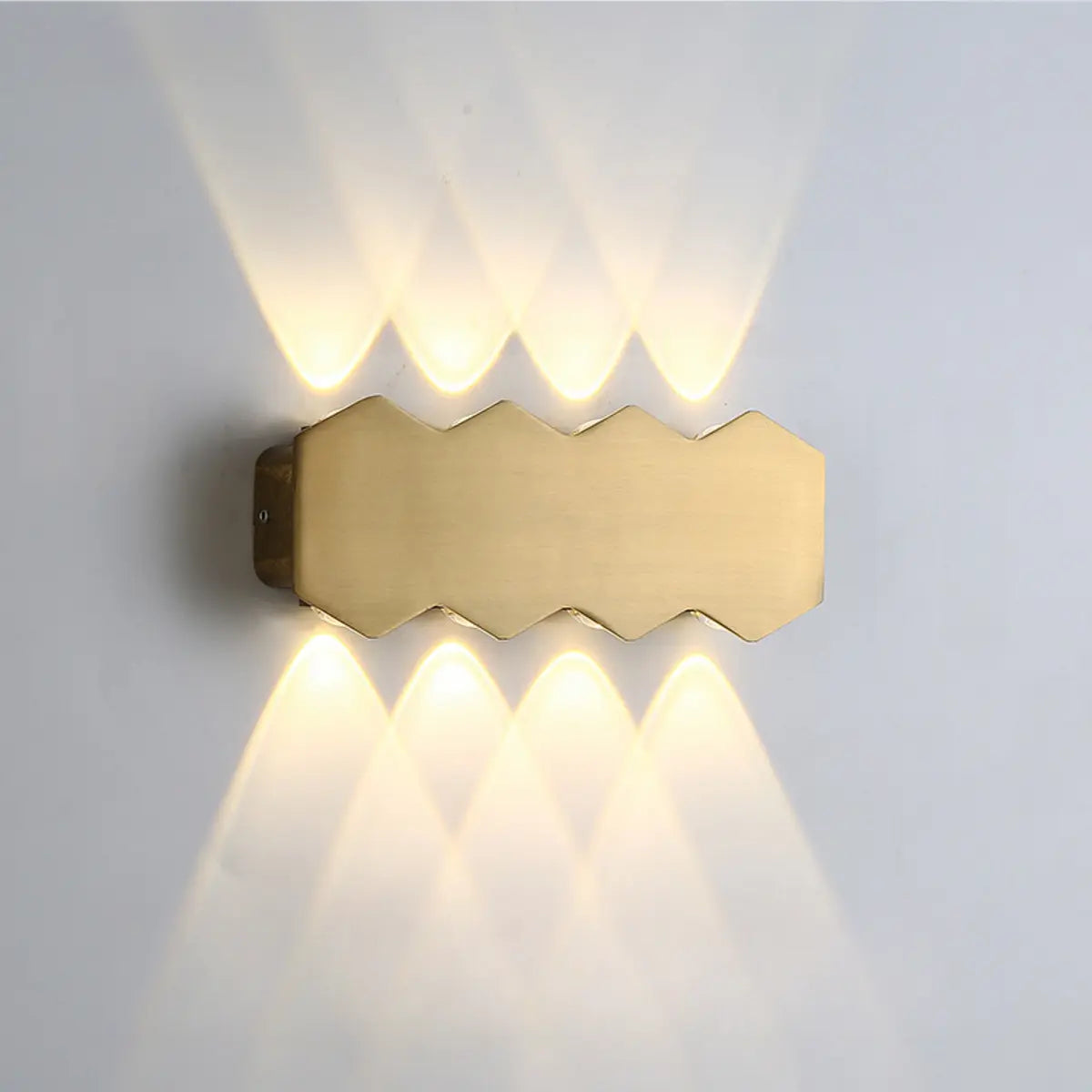 Modern Rectangular Wall Light Outdoor Gold 2 Lights Image - 4