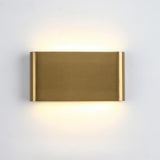 Modern Rectangular Wall Light Outdoor Gold 2 Lights Image - 5