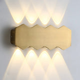 Modern Rectangular Wall Light Outdoor Gold 2 Lights Image - 7