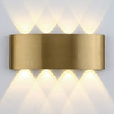 Modern Rectangular Wall Light Outdoor Gold 2 Lights Image - 8