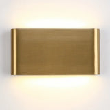 Modern Rectangular Wall Light Outdoor Gold 2 Lights Image - 9