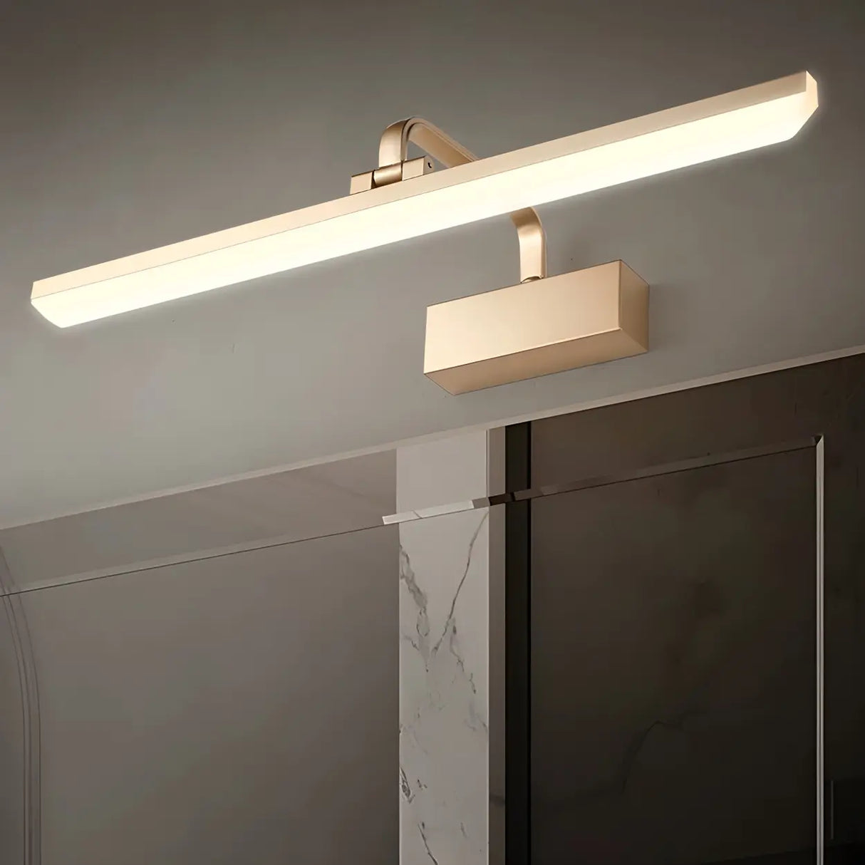 Modern Rectangular White Bathroom LED Vanity Light Image - 18