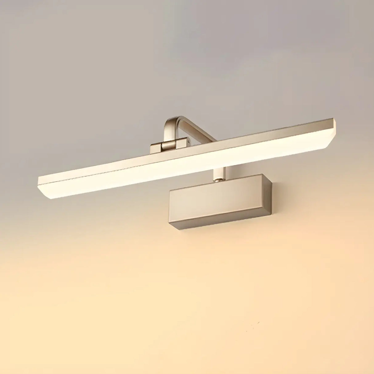 Modern Rectangular White Bathroom LED Vanity Light Image - 2