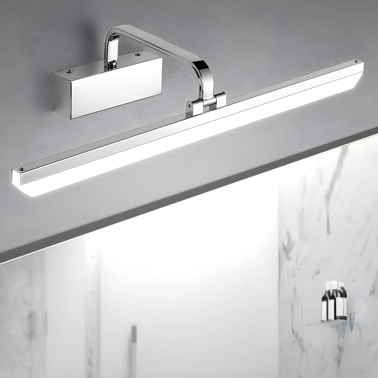 Modern Rectangular White Bathroom LED Vanity Light Image - 20