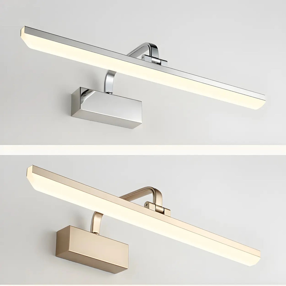 Modern Rectangular White Bathroom LED Vanity Light Image - 23