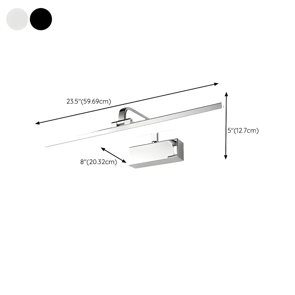 Modern Rectangular White Bathroom LED Vanity Light 