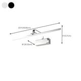 Modern Rectangular White Bathroom LED Vanity Light #size