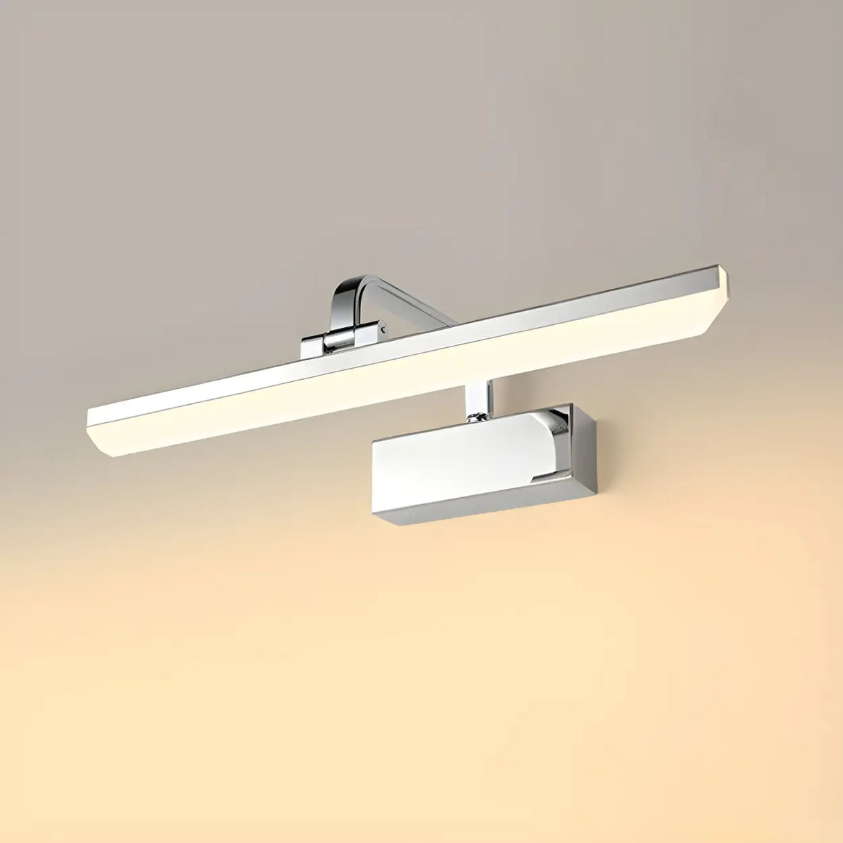 Modern Rectangular White Bathroom LED Vanity Light Image - 3