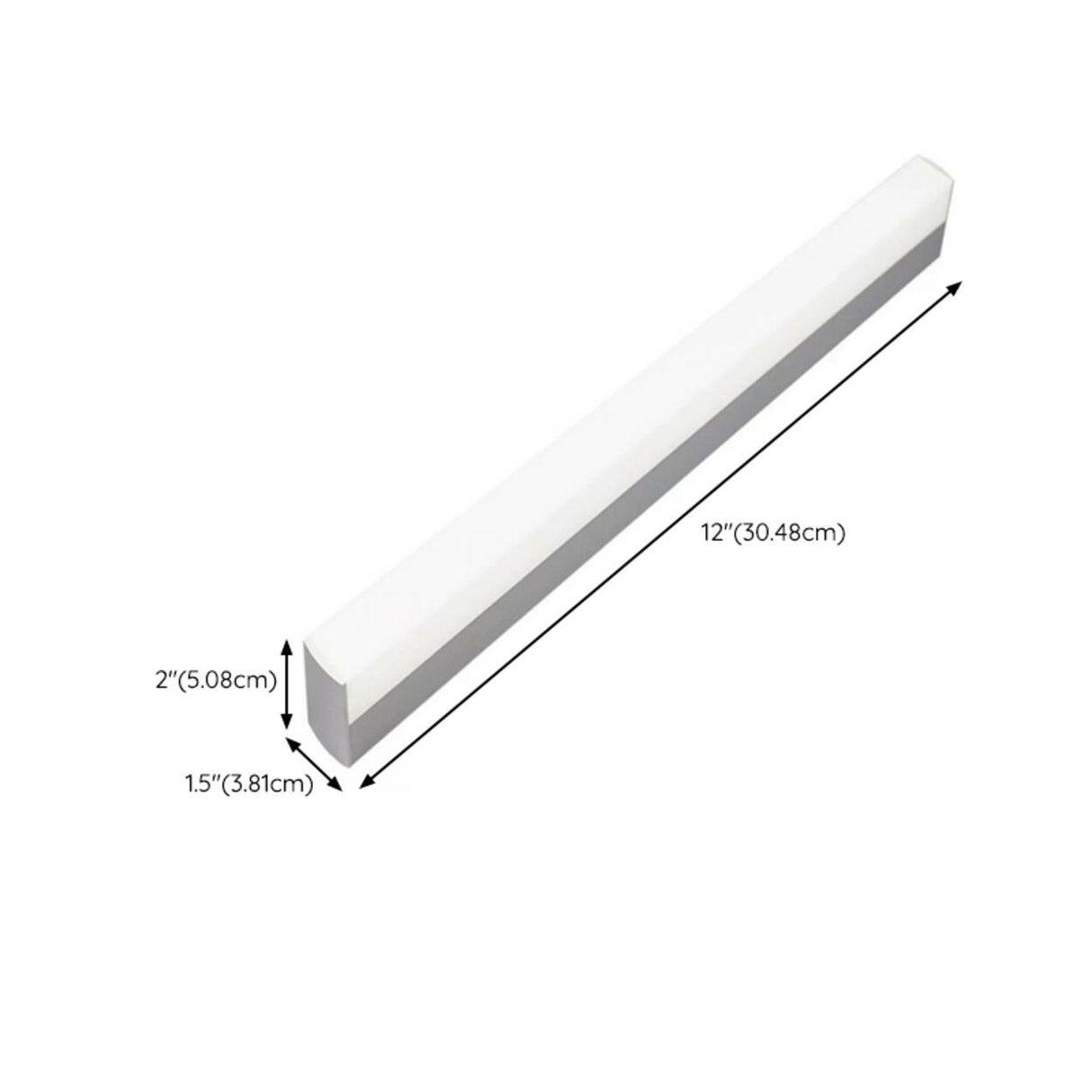 Modern Rectangular White Bathroom Vanity Wall Light 