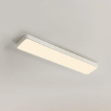 Modern Rectangular White LED Flush Mount Ceiling Light Image - 10