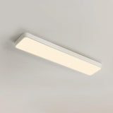 Modern Rectangular White LED Flush Mount Ceiling Light Image - 11