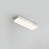 Modern Rectangular White LED Flush Mount Ceiling Light Image - 14