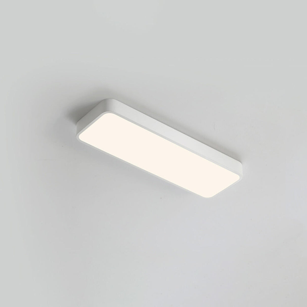 Modern Rectangular White LED Flush Mount Ceiling Light Image - 15