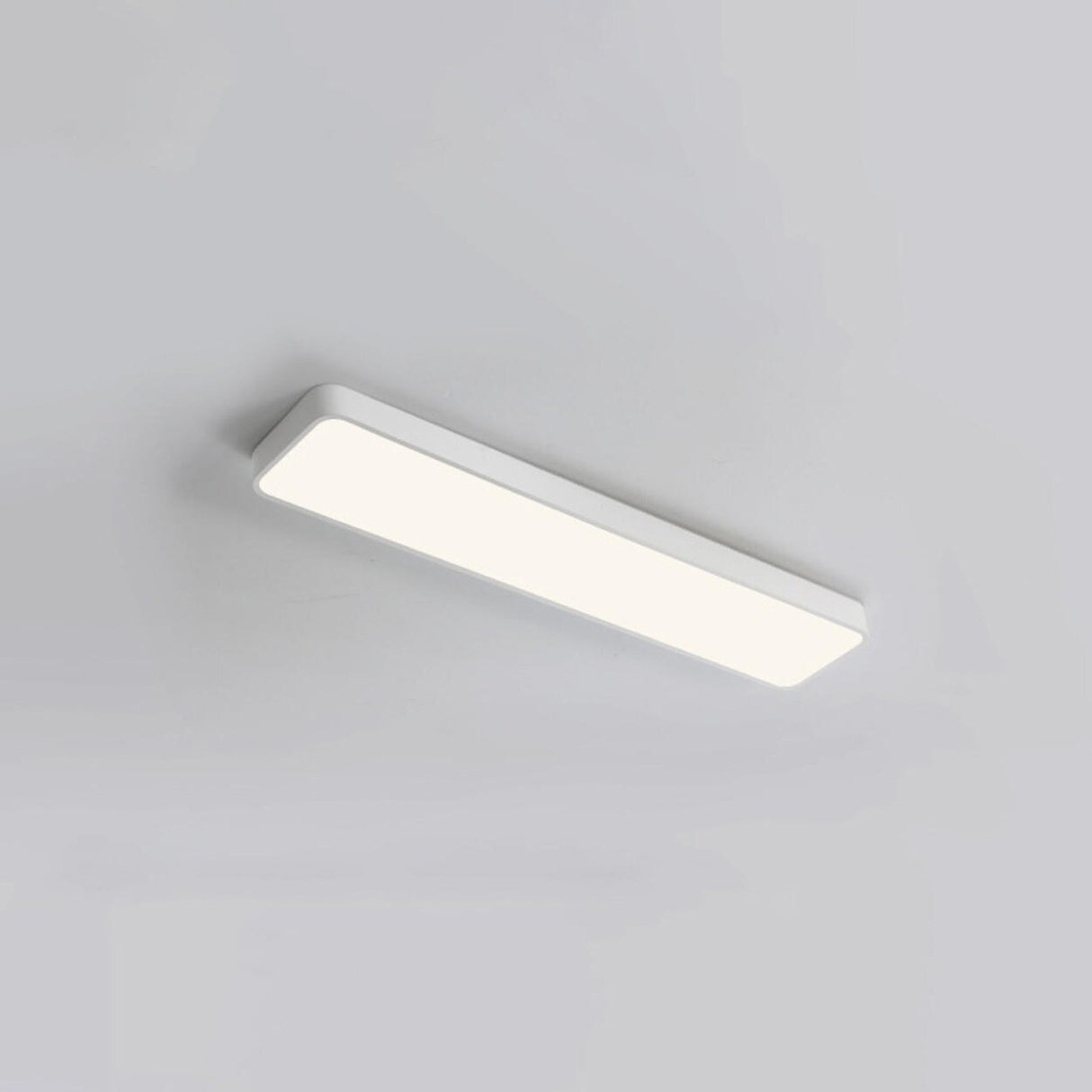 Modern Rectangular White LED Flush Mount Ceiling Light Image - 16