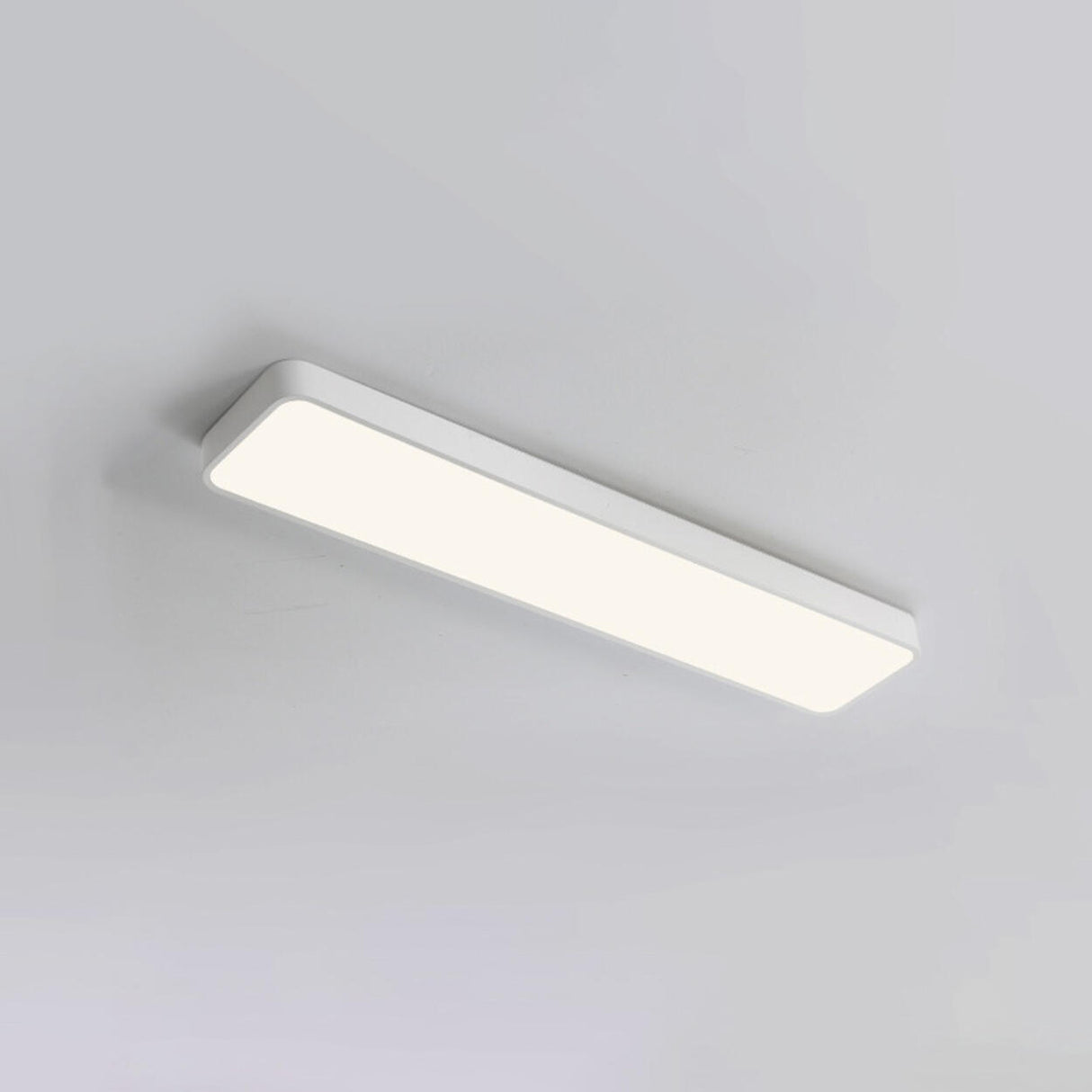 Modern Rectangular White LED Flush Mount Ceiling Light Image - 17