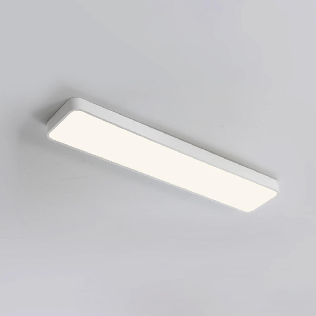 Modern Rectangular White LED Flush Mount Ceiling Light Image - 18