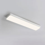 Modern Rectangular White LED Flush Mount Ceiling Light Image - 19